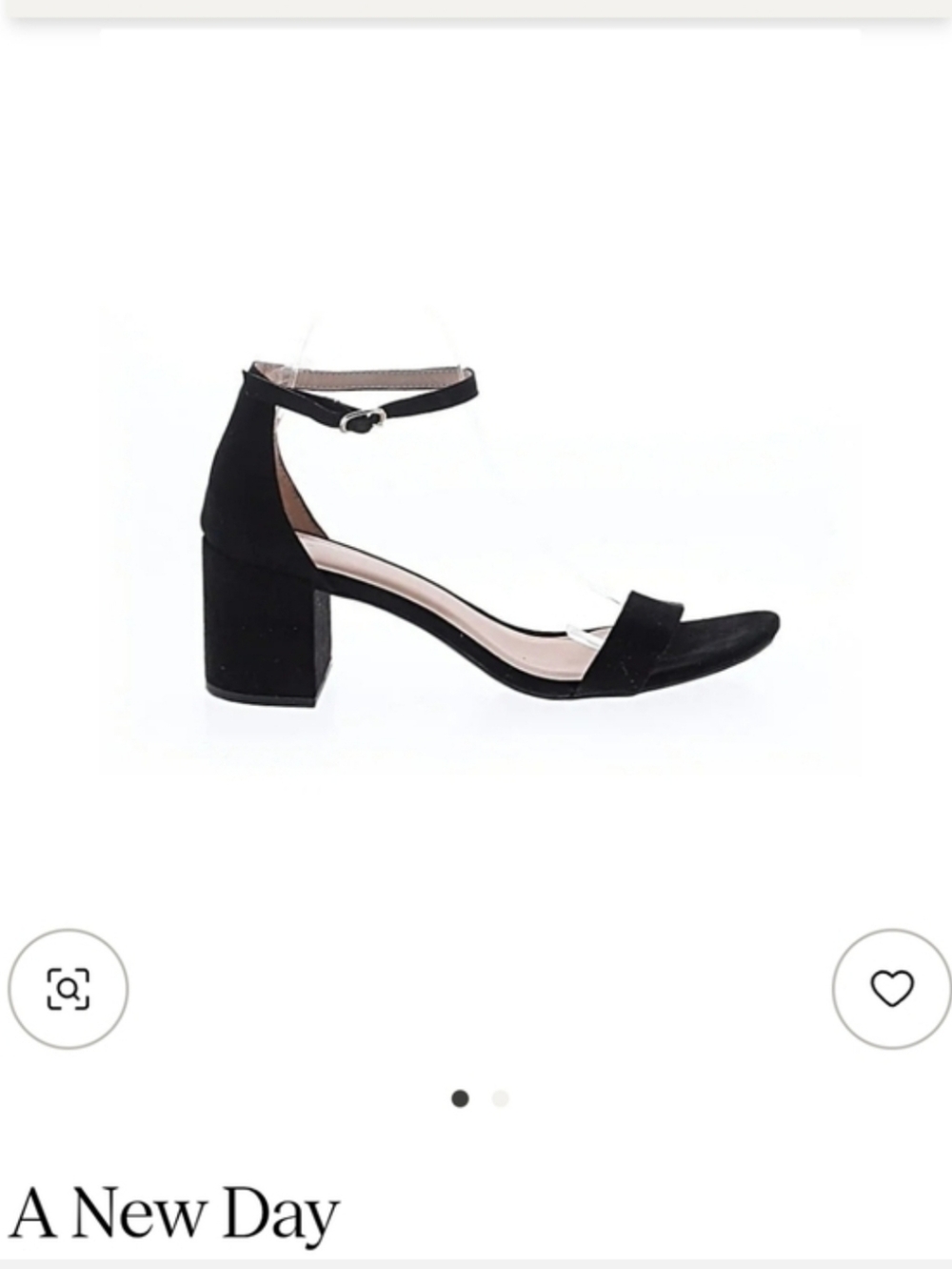 a new day Black Ankle-Strap Block Heel Sandal